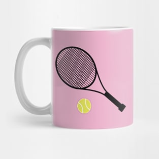 Pink Tennis Ball and Tennis Racket Mug